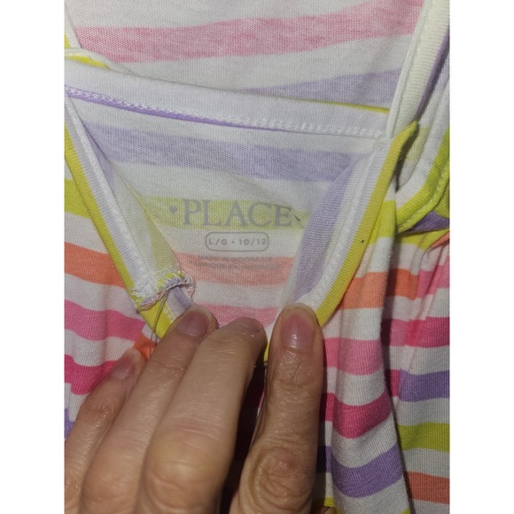 The Childrens Place Girls Rainbow Striped Tiered Sundress Size L 10-12 NEW - Picture 4 of 6